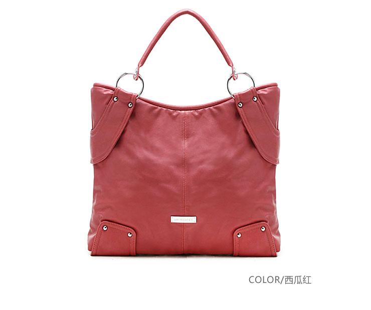 **时代系列简约单肩包 西瓜红